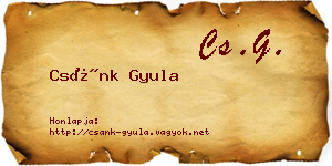 Csánk Gyula névjegykártya