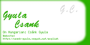 gyula csank business card
